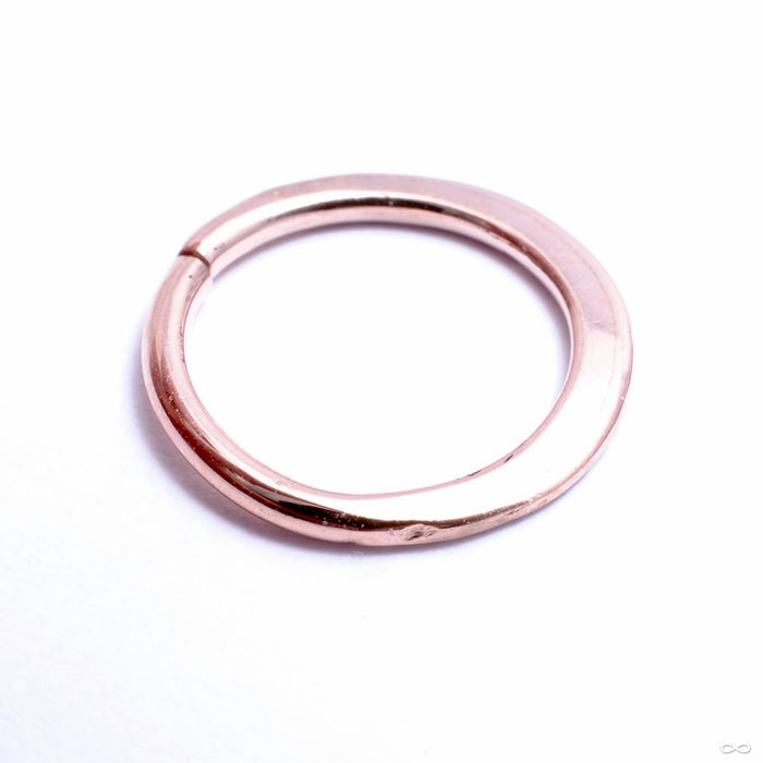 Back view of the Hammered Seam Ring in Gold from Sacred Symbols in rose gold
