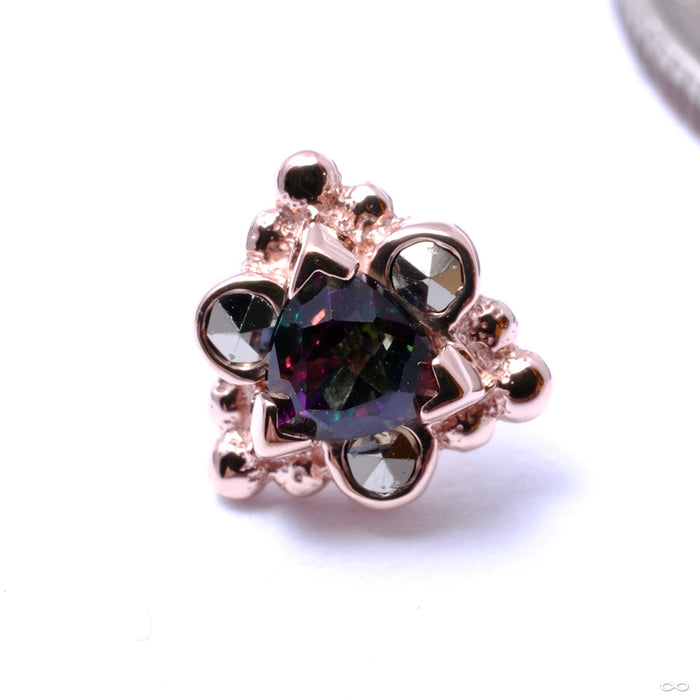 Helana Press-fit End in Gold from BVLA with Mystic Topaz & Marcasite