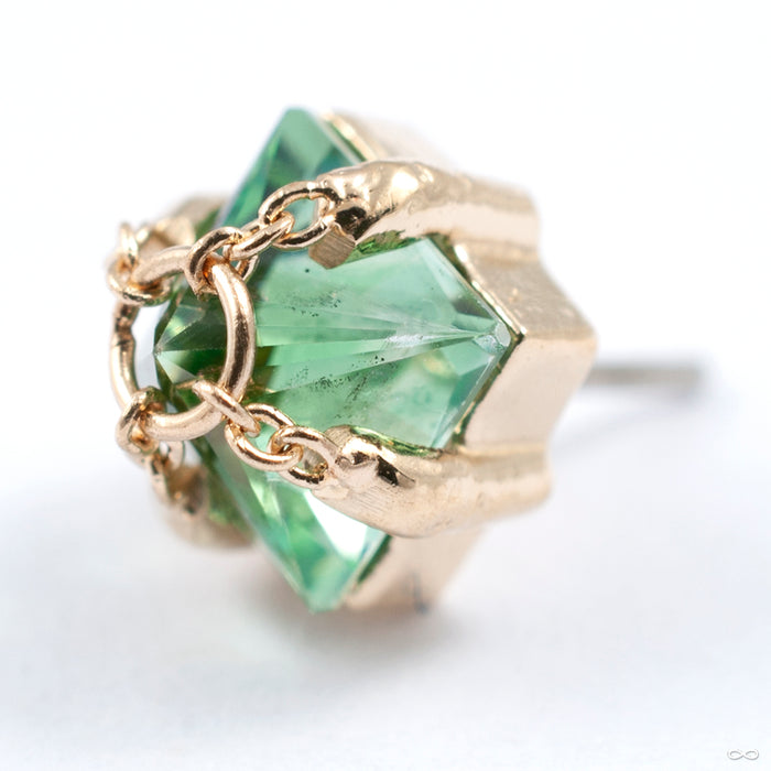 How Dare You Press-fit End in Gold from Pupil Hall in yellow gold with green topaz