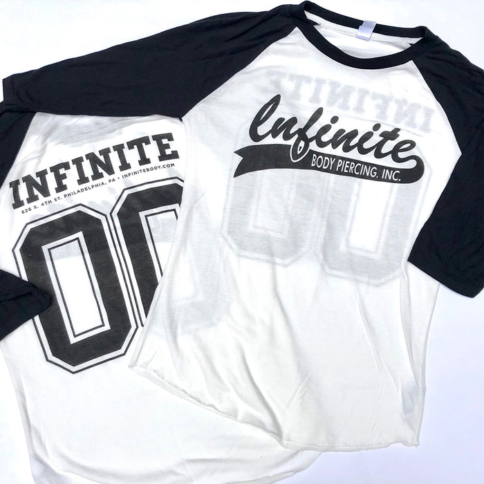 Infinite Softball Shirt with black on white