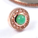 Gemmed Omega 12 Press-fit End in Gold from Tether Jewelry in rose gold with chrysoprase