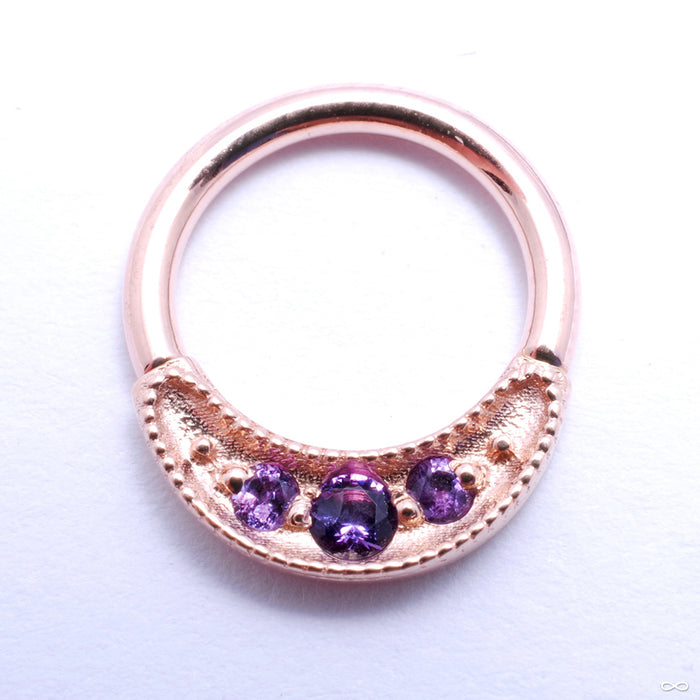 Lacey Seam Ring in Gold from BVLA with Amethyst