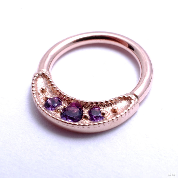 Lacey Seam Ring in Gold from BVLA with Amethyst Detail