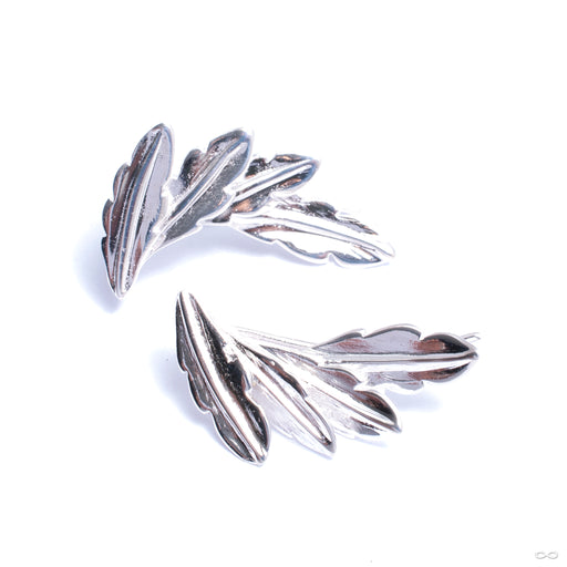 Laurel Earrings from Tawapa in silver-plated white brass