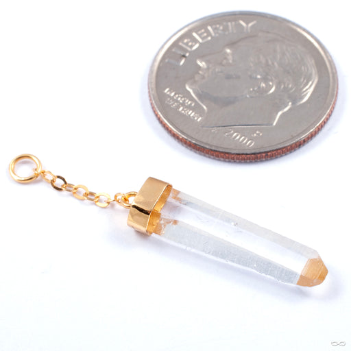 Lemurian Crystal Charm in Gold from Diablo Organics in yellow gold