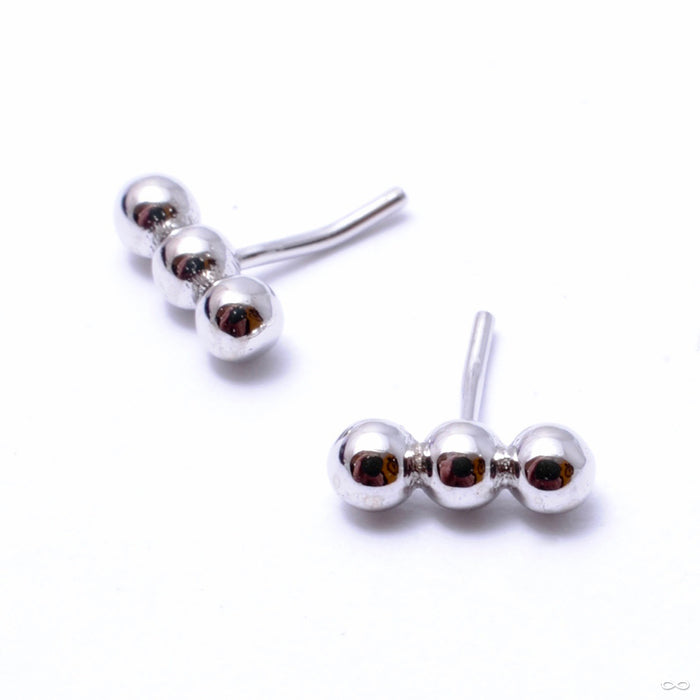 Linear Tri Bead Press-fit End in Gold from BVLA in white gold