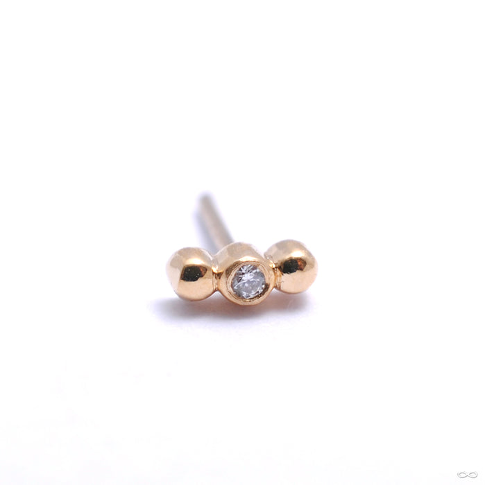 Little Secret 3 Bead Press-fit End in Gold from Pupil Hall in yellow gold