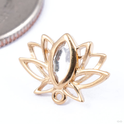 Lotus Press-fit End in Gold from Auris Jewellery in yellow gold with cz