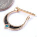 Luna Hinged Ring in Gold from Quetzalli open view yellow gold black and turquoise enamel