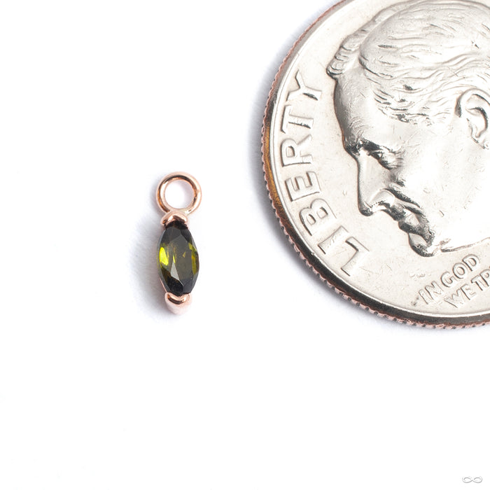 Marquise Charm in Gold from Quetzalli with green tourmaline