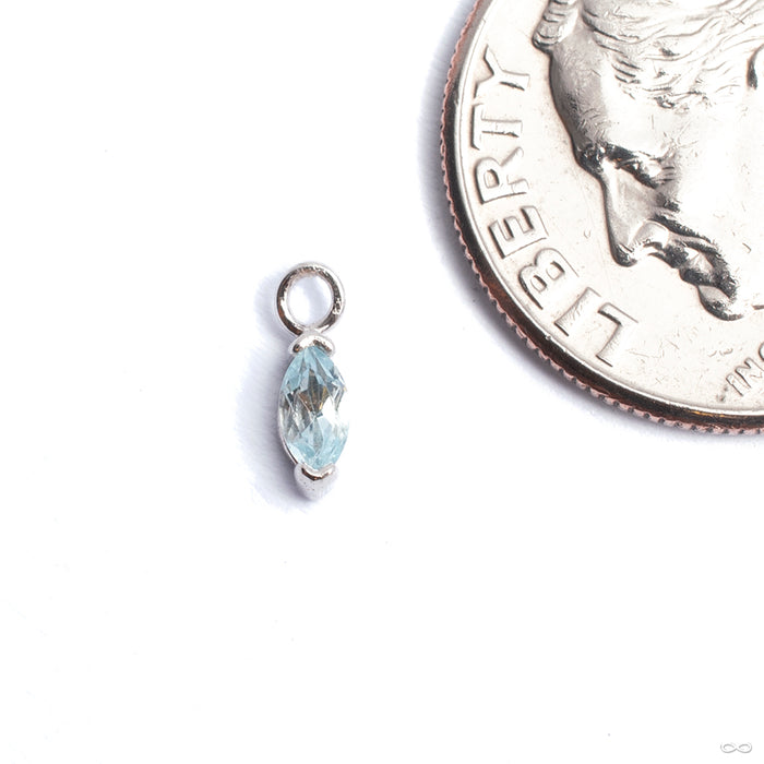 Marquise Charm in Gold from Quetzalli with sky blue topaz