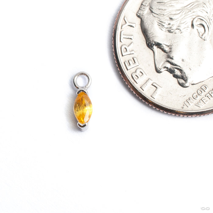 Marquise Charm in Gold from Quetzalli with yellow sapphire
