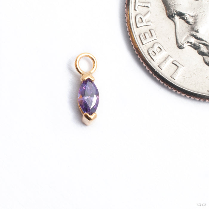 Marquise Charm in Gold from Quetzalli with amethyst