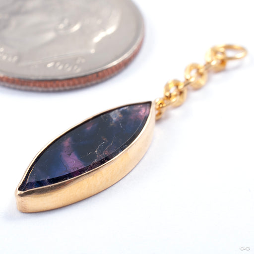 Marquise Charm in Gold from Diablo Organics in yellow gold with winza sapphire