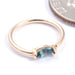 Marquise Fixed Bead Ring in Gold from Quetzalli in yellow gold with london blue topaz