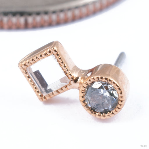 Medal Mercury Grizant Press-fit End in Gold from Auris Jewellery in rose gold with cz