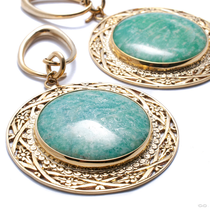 Medallions with Amazonite and Brass Coils from Diablo Organics
