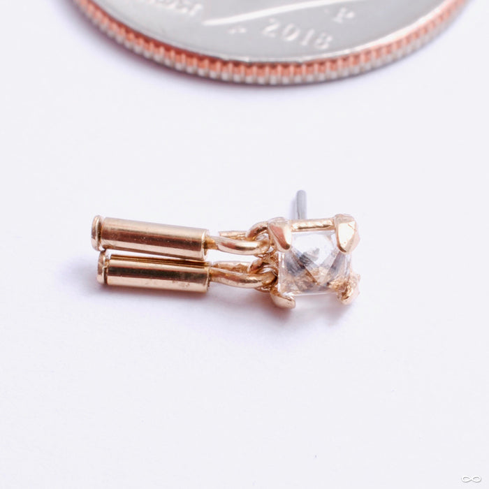 Metropolis Press-fit End in Gold from Pupil Hall with white topaz