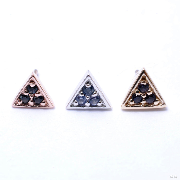 Micro Pav̩é Triangle Press-fit End in Gold from BVLA in assorted materials
