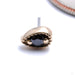 Millgrain Pear Press-fit End in Gold from LeRoi with black cz