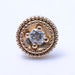 Double Millgrain Round Press-fit End in Gold from LeRoi in Clear CZ
