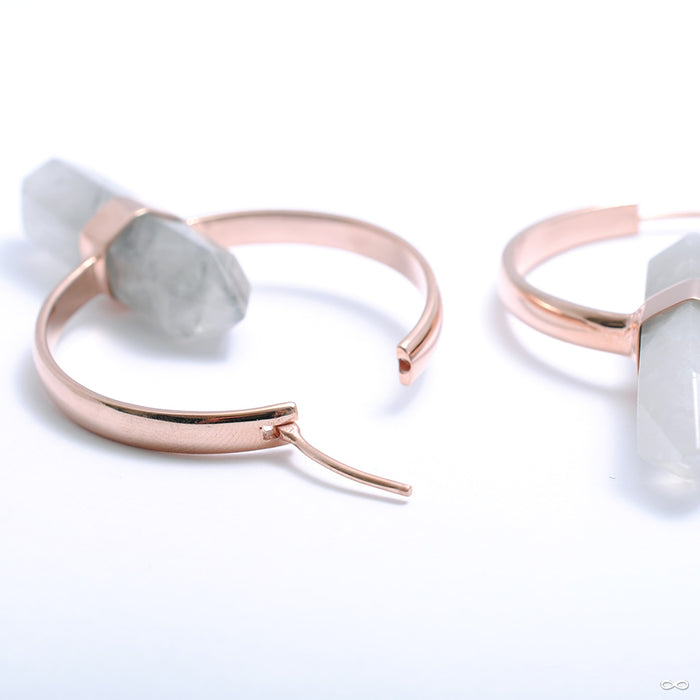 Mini Alchemy Earrings in Rose Gold with Smoky Quartz from Buddha Jewelry