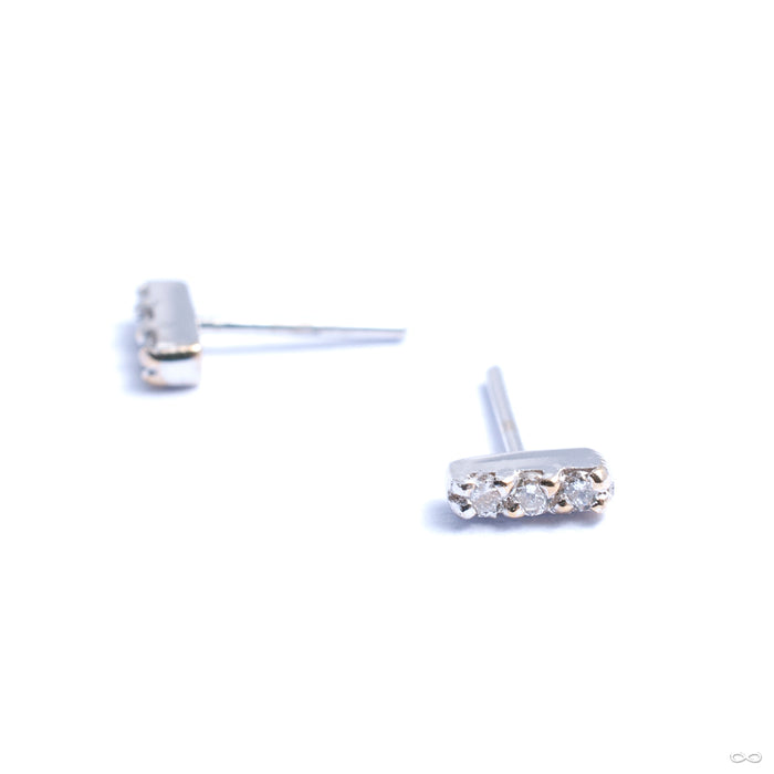 Mini Major Press-fit End in Gold from Pupil Hall in white gold with diamonds