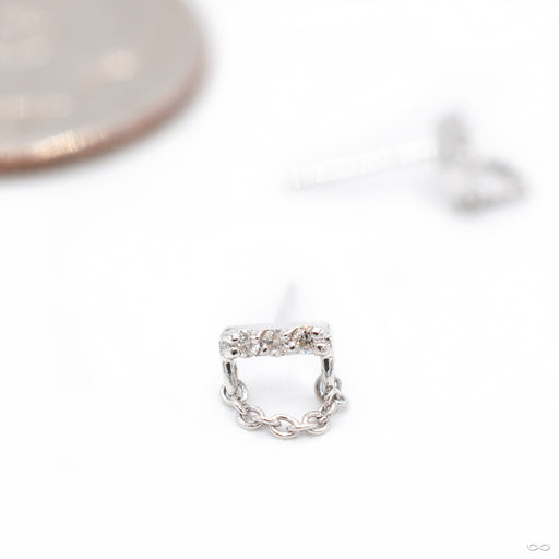 Mini Major with Chain Press-fit End in Gold from Pupil Hall in white gold with diamonds