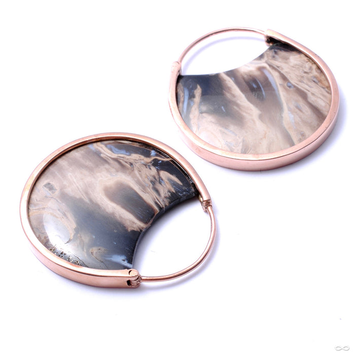 Mini Muse Earrings with Palm Root Agate from Buddha Jewelry in rose gold