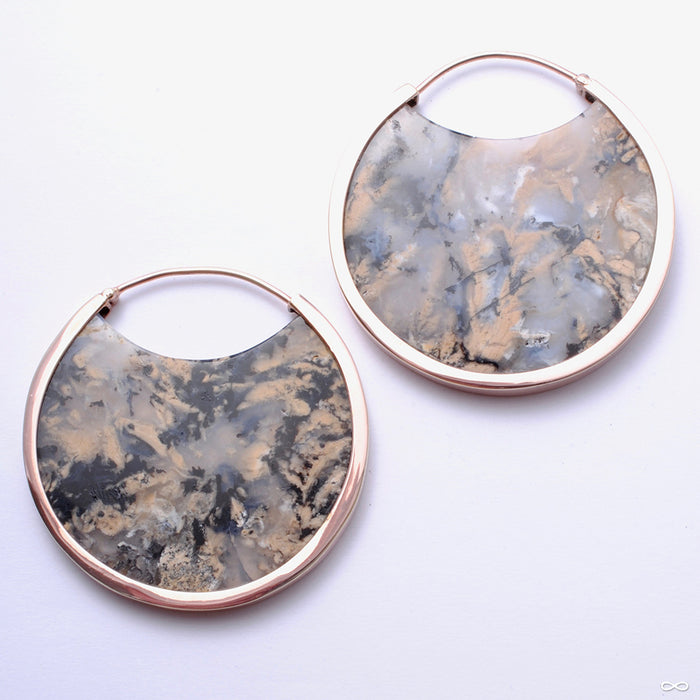 Mini Muse Earrings with Dendritic Agate from Buddha Jewelry in rose gold