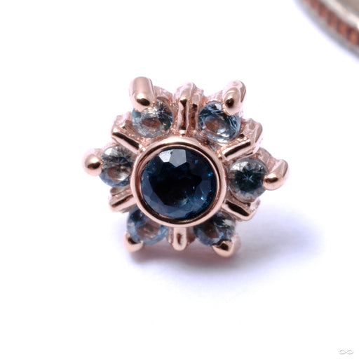 Mini Toltec Press-fit End in Gold from BVLA with London Blue Topaz & Swiss Blue Topaz