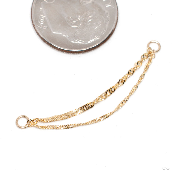 Mixed Diamond-cut Singapore Curb Chain in Gold from Hialeah in yellow gold