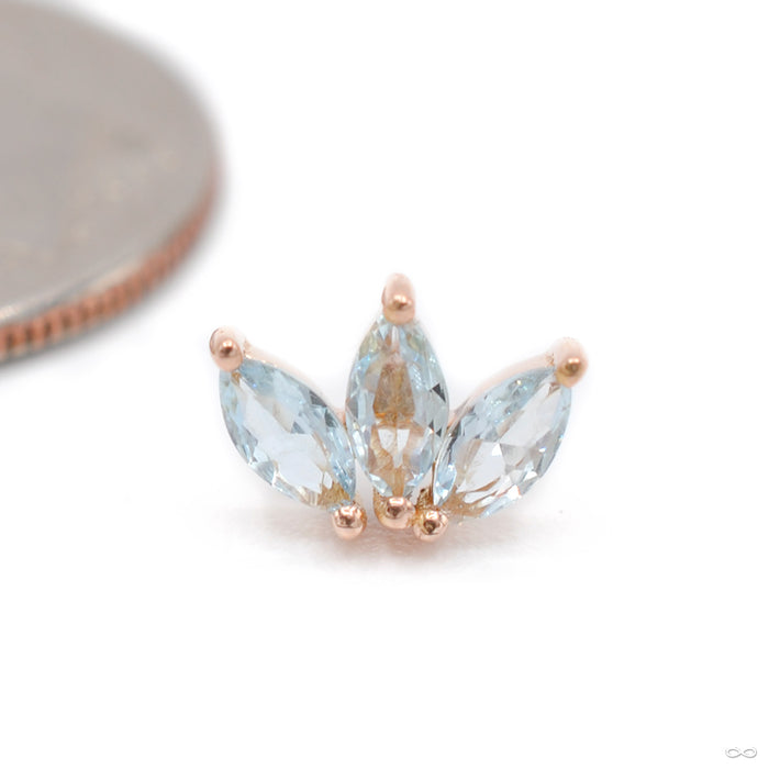 Moet Press-fit End in Gold from Buddha Jewelry with sky blue topaz