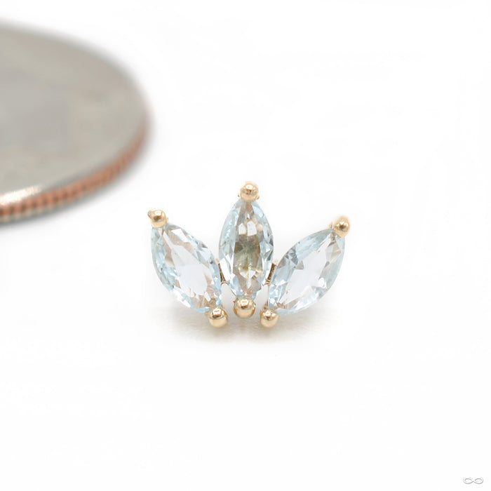 Moet Press-fit End in Gold from Buddha Jewelry with sky blue topaz