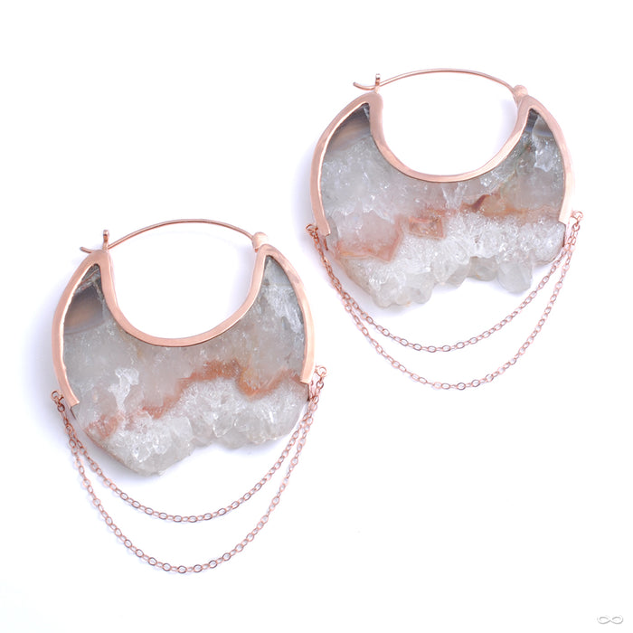 Moonstruck Earrings in Rose Gold with Fluorite from Buddha Jewelry