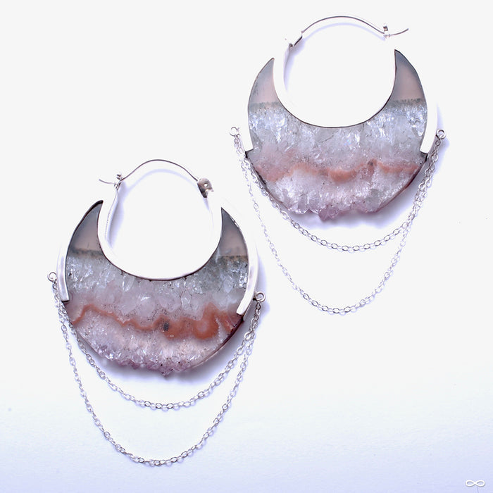 Moonstruck Earrings in Silver with Fluorite from Buddha Jewelry
