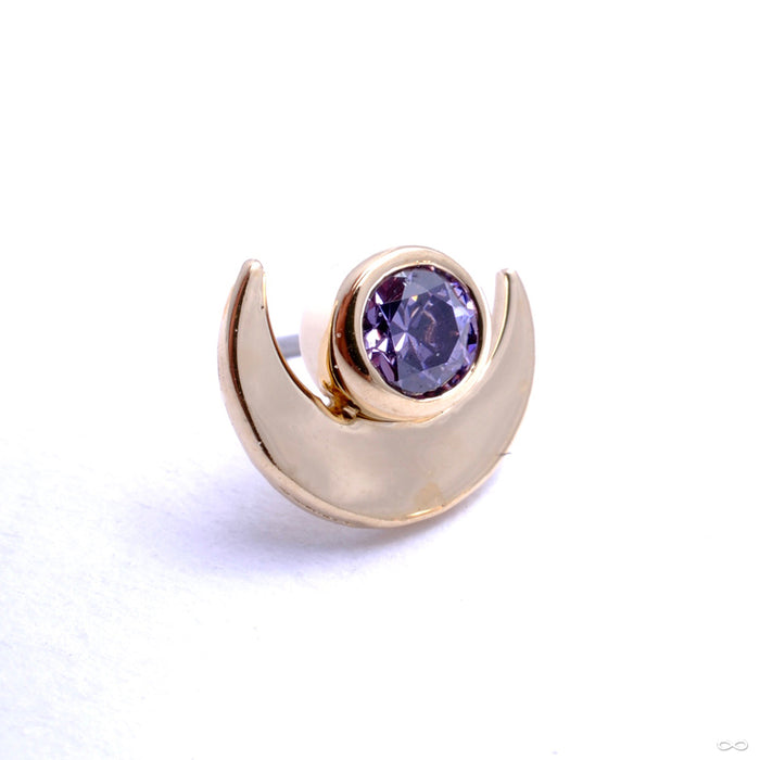 Moon with Gemstone Press-fit End in Gold from Anatometal with Alexandrite