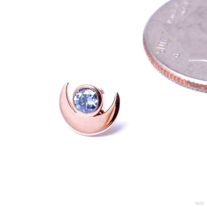 Moon with Gemstone Press-fit End in Gold from Anatometal with periwinkle