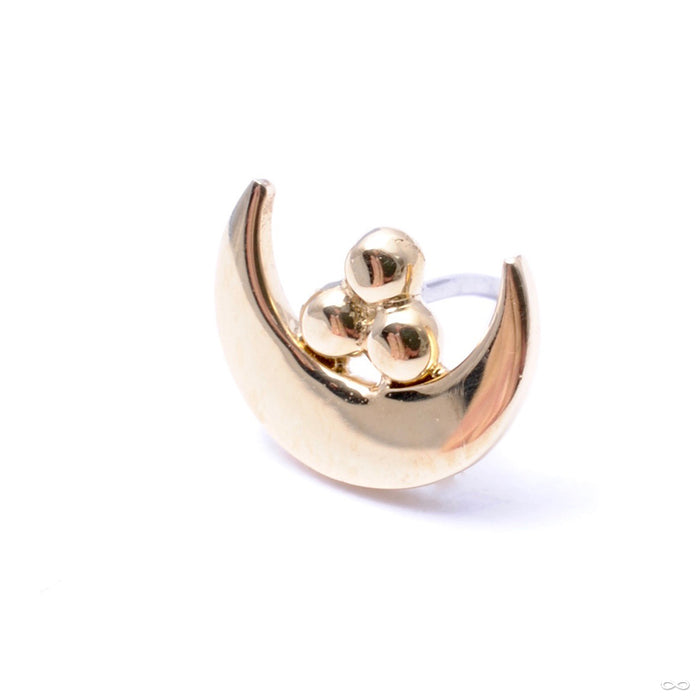 Moon with Tri-Bead Cluster Press-fit End in Gold from Anatometal in yellow gold