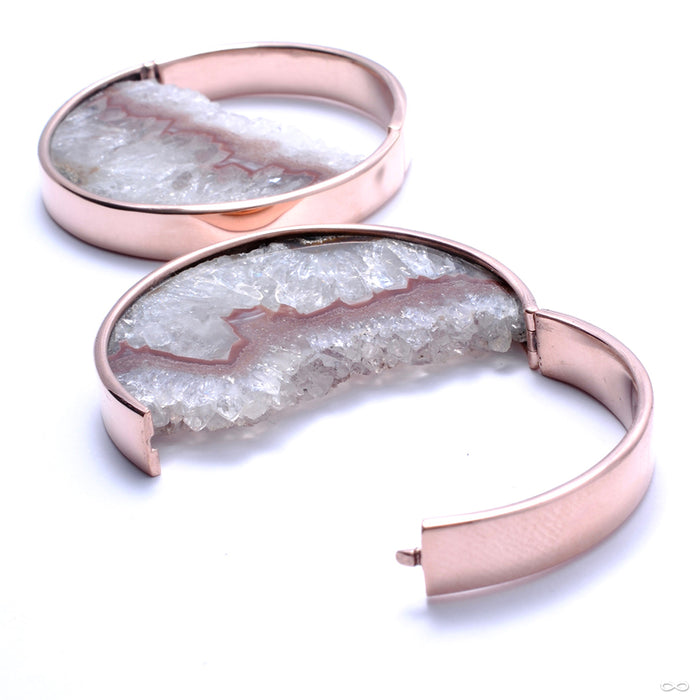 Muse Hoops in Rose Gold with Fluorite from Buddha Jewelry