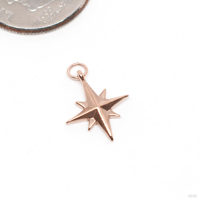 Northern Star Charm in Gold from Hialeah in rose gold