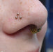 Nostril Piercings with Ball Press-fit End in Yellow Gold from LeRoi