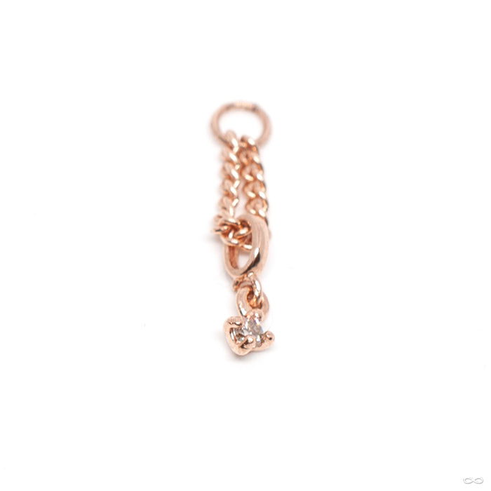 One Single Stone Charm in Gold from Hialeah in rose gold