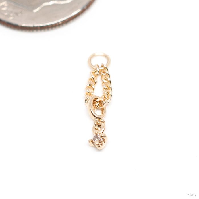 One Single Stone Charm in Gold from Hialeah in yellow gold