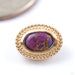 Oval Millgrain Threaded End in Gold from BVLA with purple copper turquoise