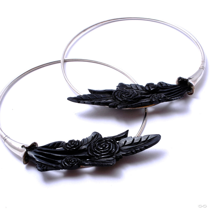 Pirouette Earrings from Maya Jewelry in silver with horn