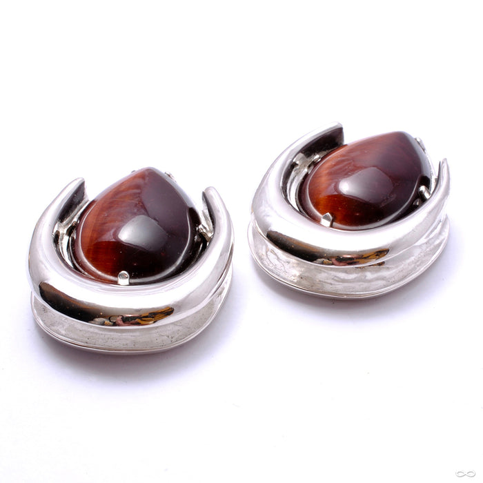 Platform Saddle Spreader Weights with Red Tiger's Eye in 1" from Diablo Organics