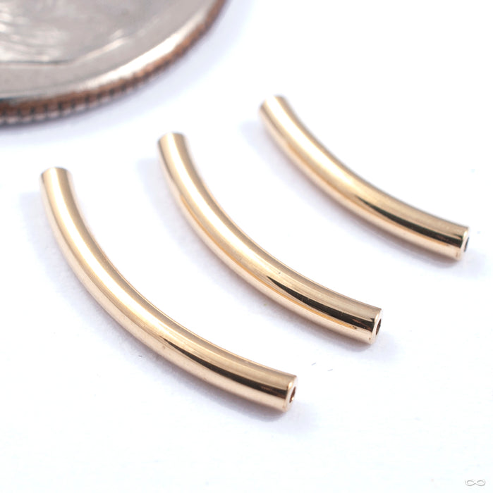 Curved Press-fit Barbell Shaft in Gold from BVLA in yellow gold size order
