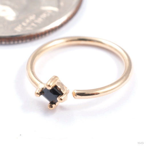 Princess Fixed Bead Ring in Gold from Quetzalli in yellow gold with black spinel