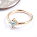 Princess Fixed Bead Ring in Gold from Quetzalli in yellow gold with swiss blue sapphire